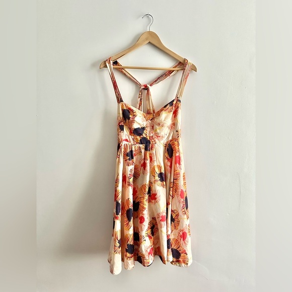 100% Cotton Floral Sundress with Spaghetti Straps Size 10 - Picture 6 of 13